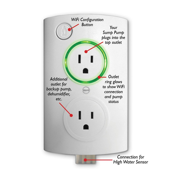 PumpSpy PSO1000 WiFi Sump Pump Outlet Connected Crib