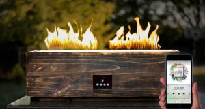 Bluetooth Sound-Reactive Fire Pit with Flames That Dance To Your Music